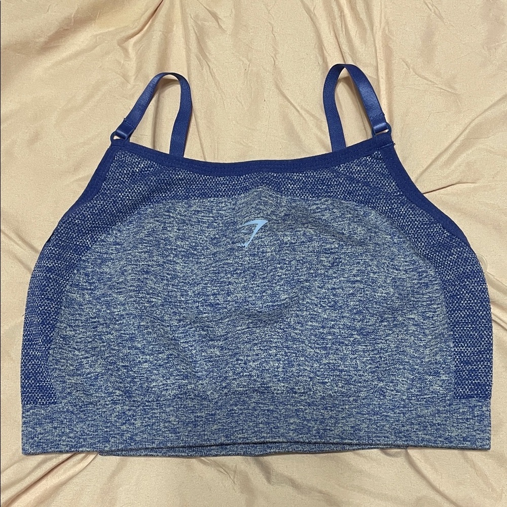 Gymshark Flex Strappy Sports Bra NWOT Light Support Earl Blue Mari Size Medium - Picture 7 of 10